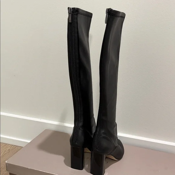 Franco Sarto High Knee Black Leather Boot - Picture 7 of 8